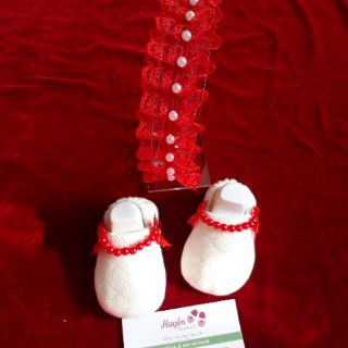 set giày vải cho bé ( giày + turban)