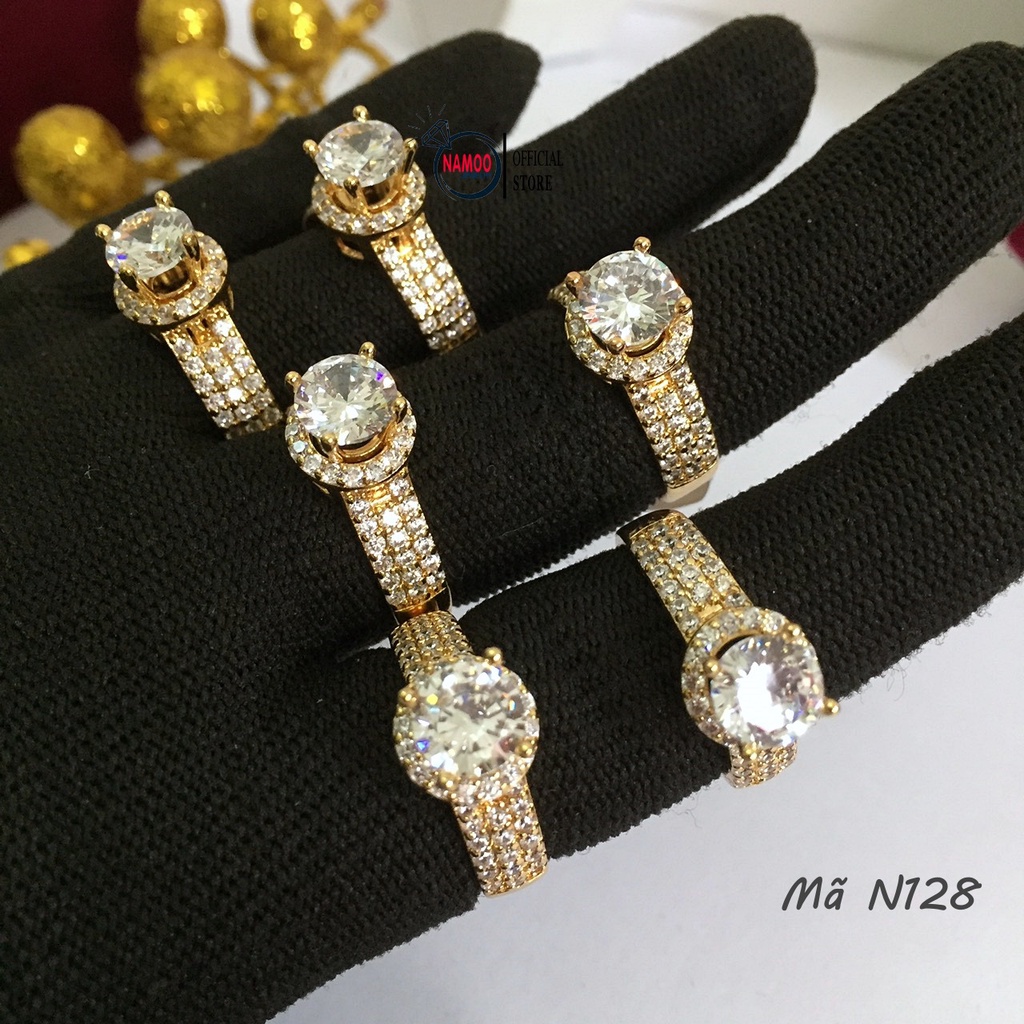 Nhẫn Nữ Đính Đá N128 có size cho tay bé 5 6 7 8 Hàng Đẹp Moona Jewelry