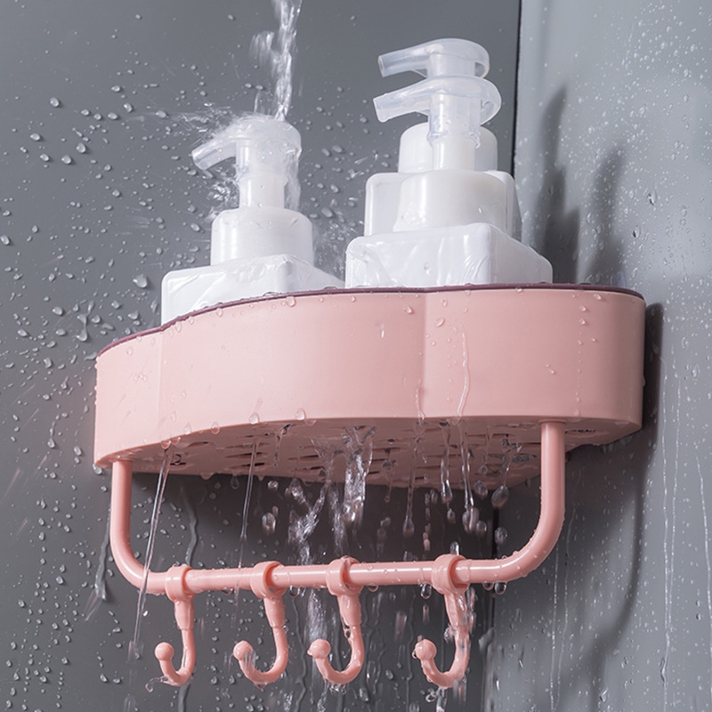 Giá đựng đồ đa chức năng gắn phòng tắm nhà bếp hình tam giác thiết kế thoát nước tiện dụng