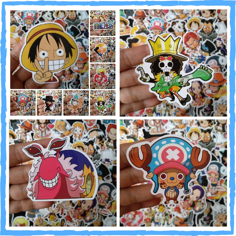 Sticker hoạt hình one piece, conan, nhóc maruko, doraemon, shin cậu bé bút chì chống thấm nước