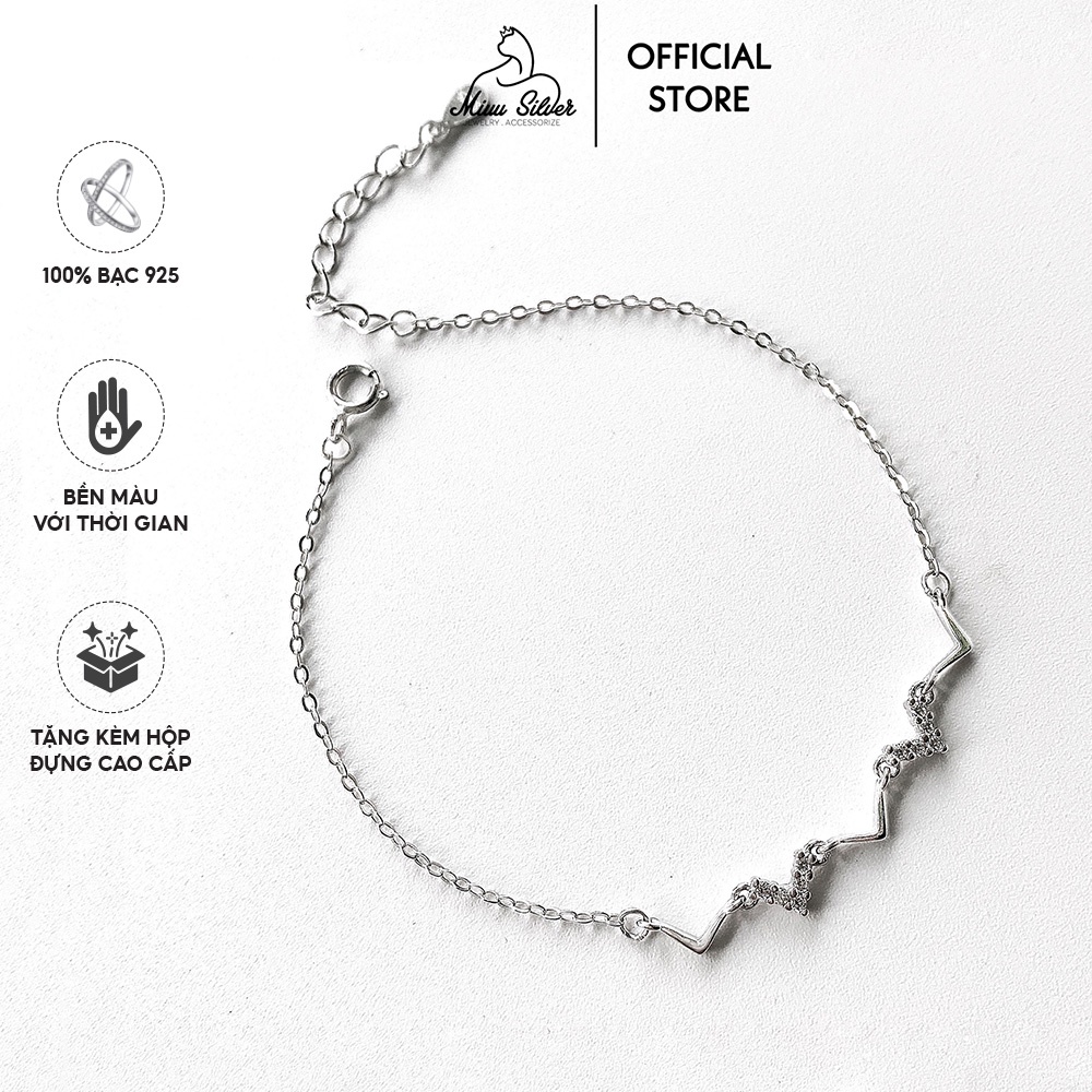 Vòng tay bạc Miuu Silver, lắc tay nữ Zigzac Bracelet