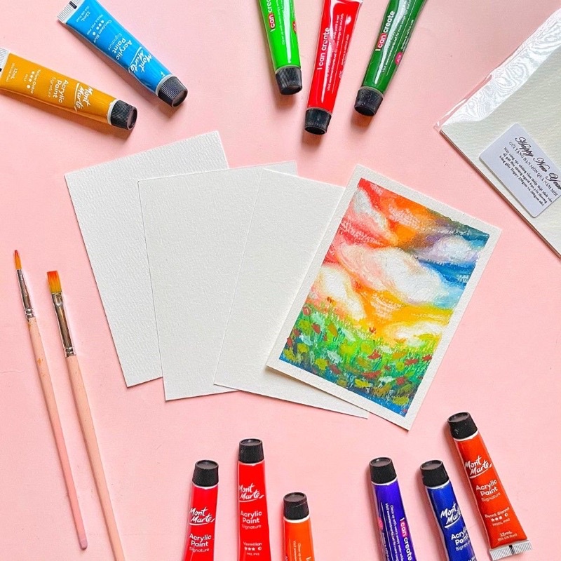 [Art Shop] Giấy vẽ màu nước Happy A6 (set 4 tờ)