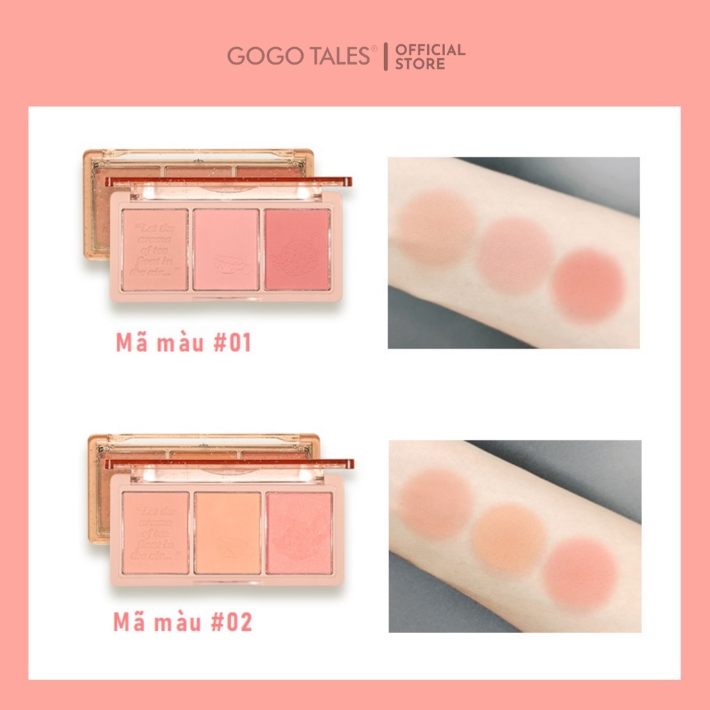 Phấn má hồng Hold Live 3 màu kiềm dầu chống thấm nước lâu trôi Secret Garden Blush HL461