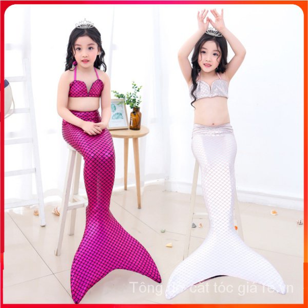Bộ đồ bơi ba mảnh in hình nàng tiên cá mới cho bé gái