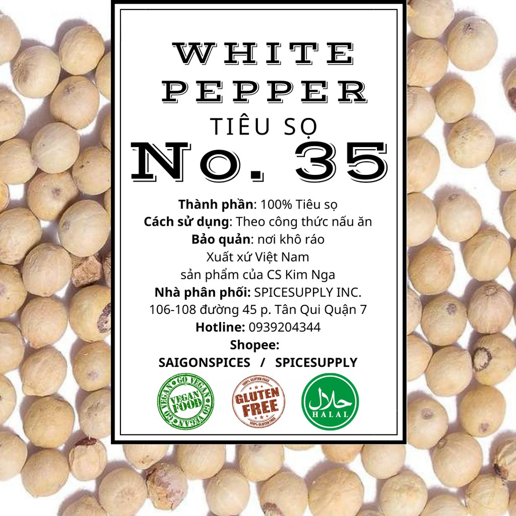 500g Tiêu trắng White pepper Đaklak tiêu sọ Hạt Sỉ Lẻ