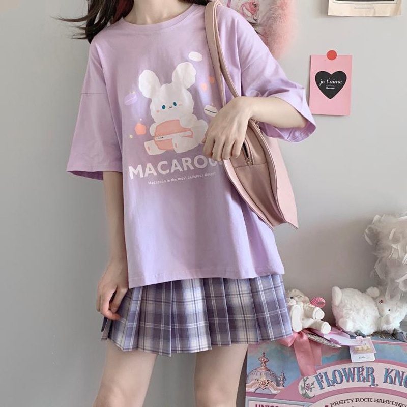 Áo thun Tee MACAROON - Áo thun tay lỡ Sweateres, thun cotton 100%. (V188)