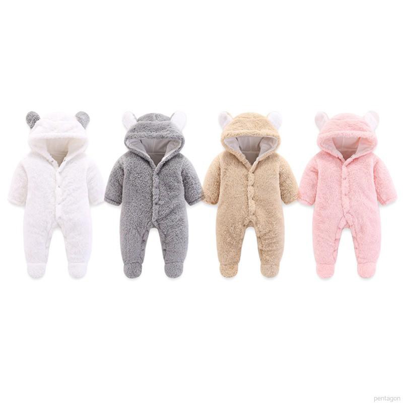 Áo liền quần thiết kế tai hoạt hình dễ thương cho bé sơ sinh