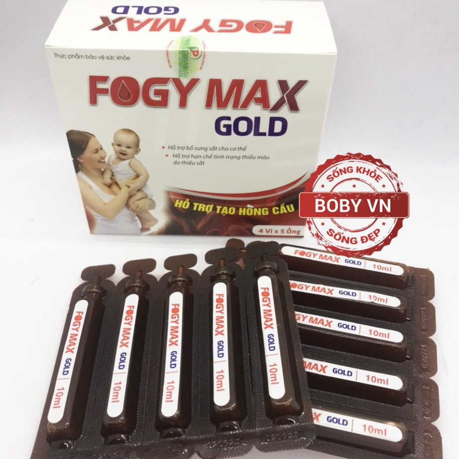 Fogy Max - Sắt III dạng nước cho bà bầu, người thiếu máu do thiếu sắt, dễ uống không nóng (20 ống)