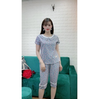đồ bộ lửng nữ mặc nhà mùa hè chất lụa mềm min