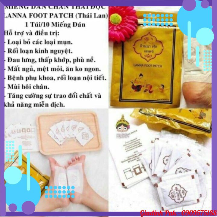 10 Miếng Dán Chân Thải Độc Detox Lanna Foot Patch | BigBuy360 - bigbuy360.vn
