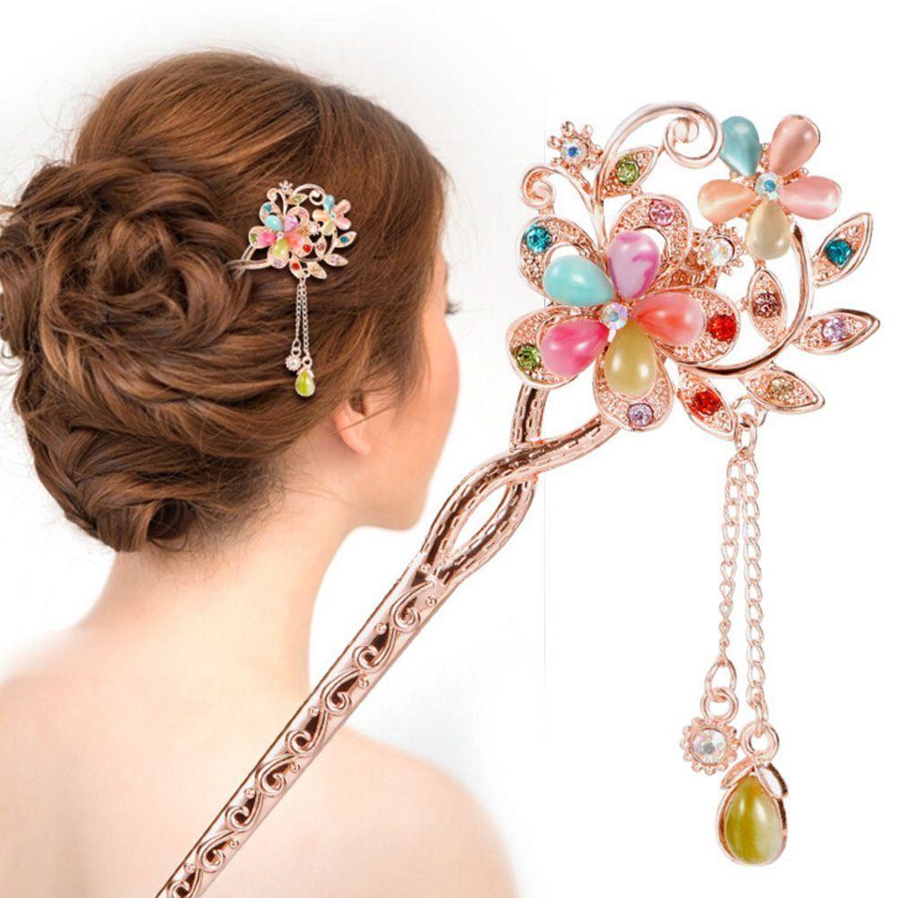 Trâm Cài Tóc Hình Bướm / Chim Công / Hoa Lá Kiểu Retro Vintage Dễ Thương
