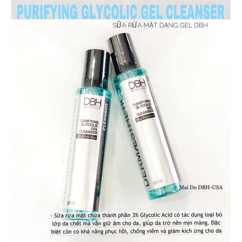 Sữa rửa mặt dạng gel DBH PURIFYING GLYCOLIC GEL CLEANSING