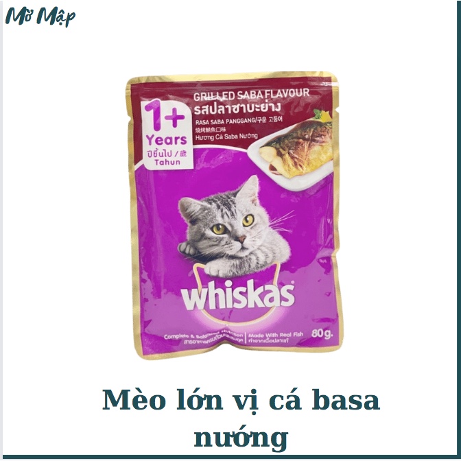 Pate cho mèo - PATE WHISKAS Nhiều Vị Gói 80 gram - MỜ MẬP PETSHOP