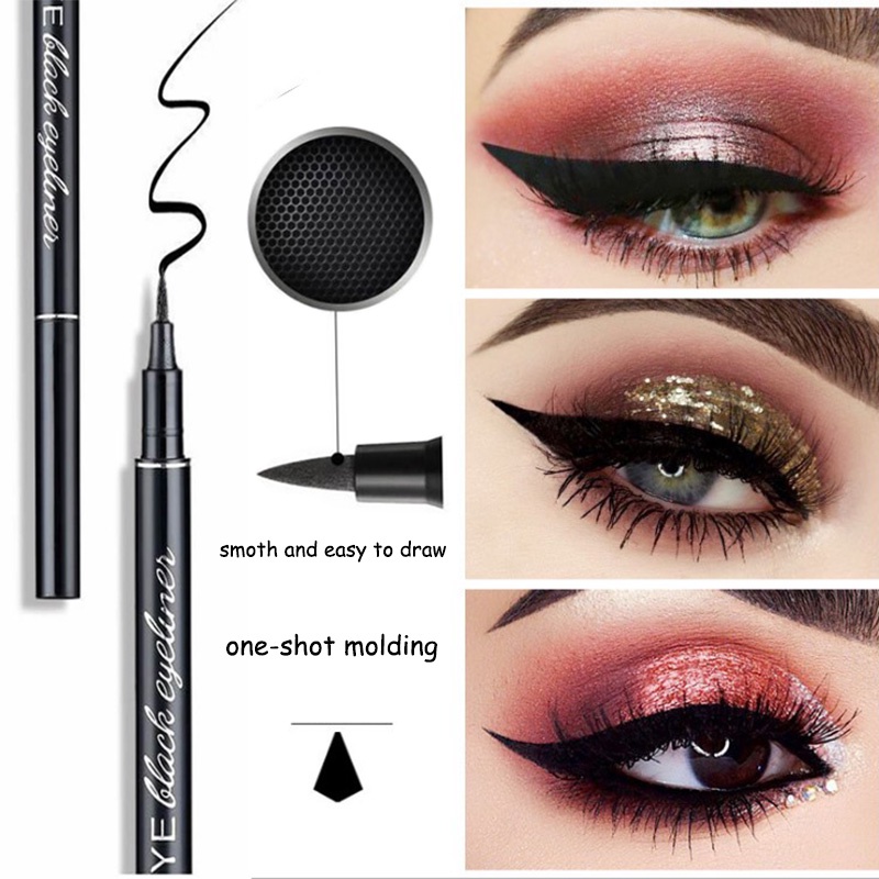 (Hàng Mới Về) Bút Kẻ Mắt Dạng Lỏng Màu Đen Nhanh Khô Chống Thấm Nước Lâu Trôi | BigBuy360 - bigbuy360.vn