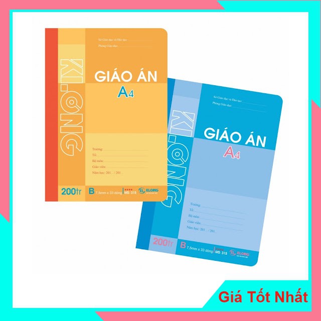 Sổ giáo án A4 200 Trang KLong mã số 315