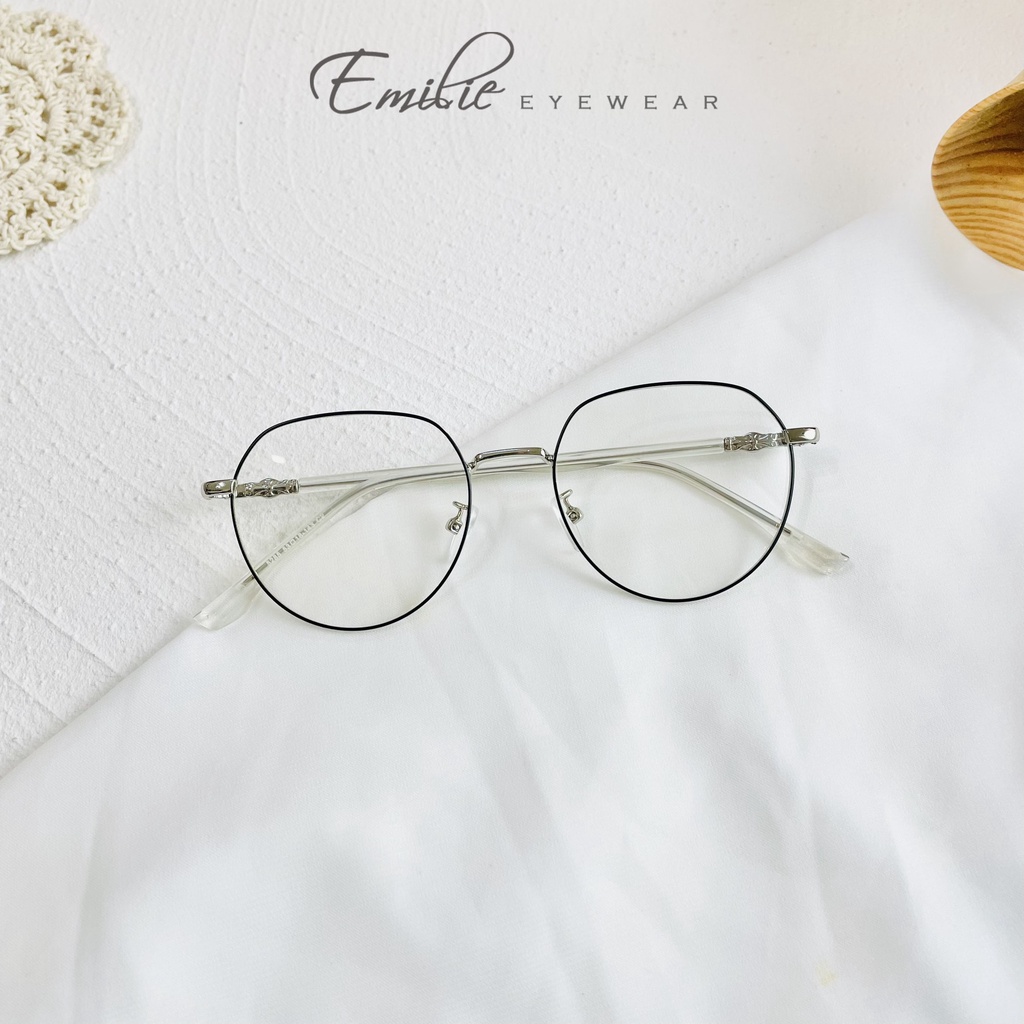 Gọng kính kim loại bầu tròn kiểu dáng dễ đeo Emilie eyewear phụ kiện thời trang 5285