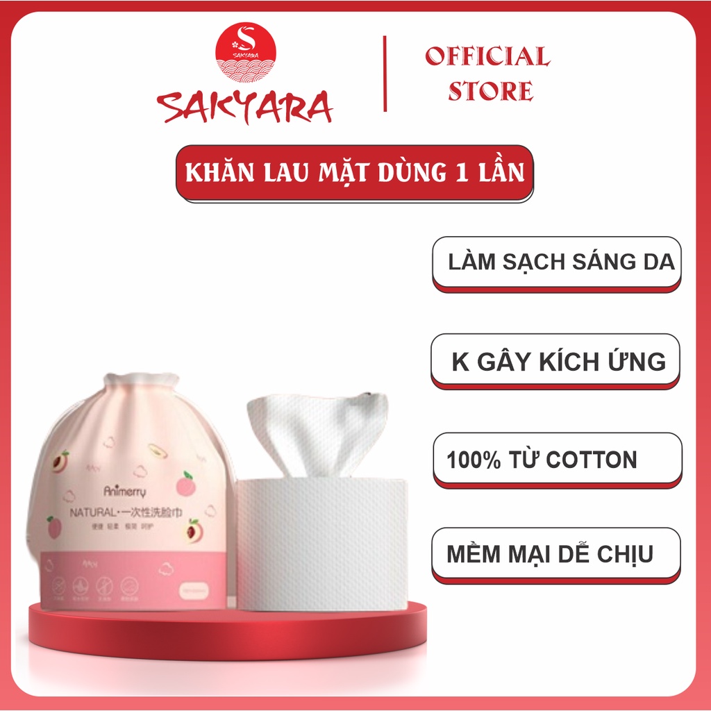 Khăn lau mặt dùng 1 lần túi hồng túi trắng dạng rút khăn mặt khô đa năng nội địa Trung