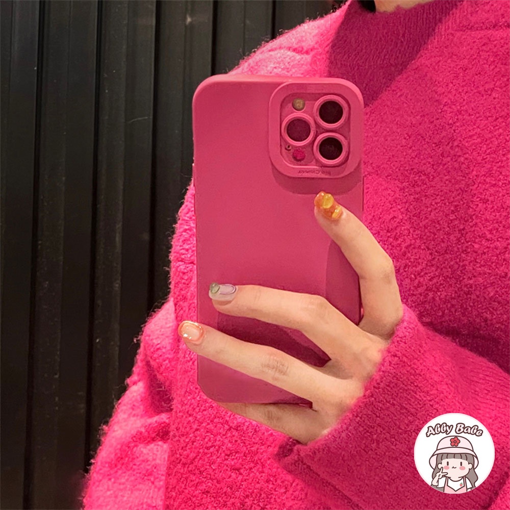 Ốp Điện Thoại TPU Mềm Mỏng Chống Mồ Hôi Màu Hồng Cho Iphone 14 Pro Max 11 7Plus 13 12 11 Pro Max X XS 12 13 XR