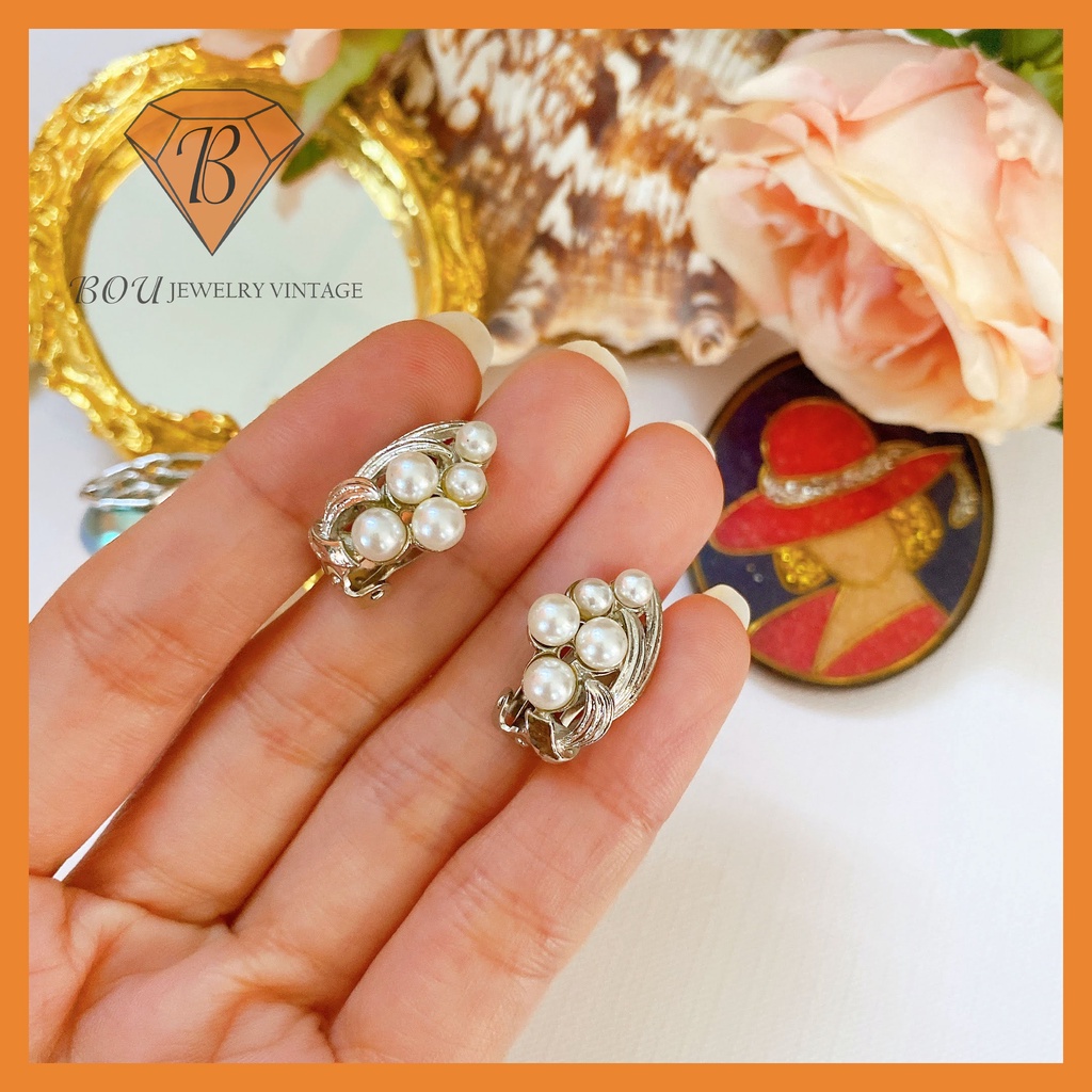 BÔNG TAI SECONDHAND TRANG SỨC SI NHẬT BẢN BOU JEWELRY VINTAGE MÃ BT116
