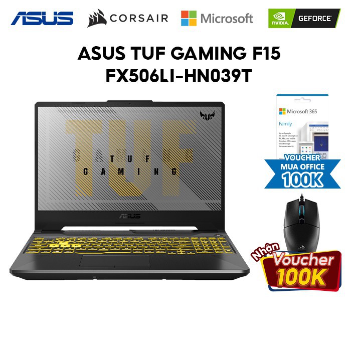 Laptop ASUS TUF FX506LI-HN039T i5-10300H 8GB 512GB GTX1650Ti 15.6''FHD 144Hz Win 10 | BigBuy360 - bigbuy360.vn