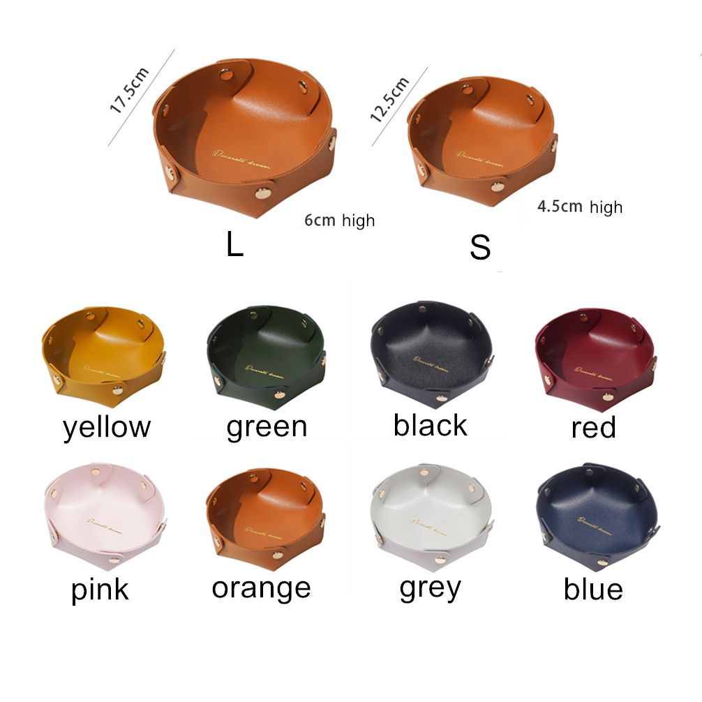 Hộp Da PU Đựng Chìa Khóa/Trang Sức Để Bàn Nhiều Màu Sắc Phong Cách Bắc Âu