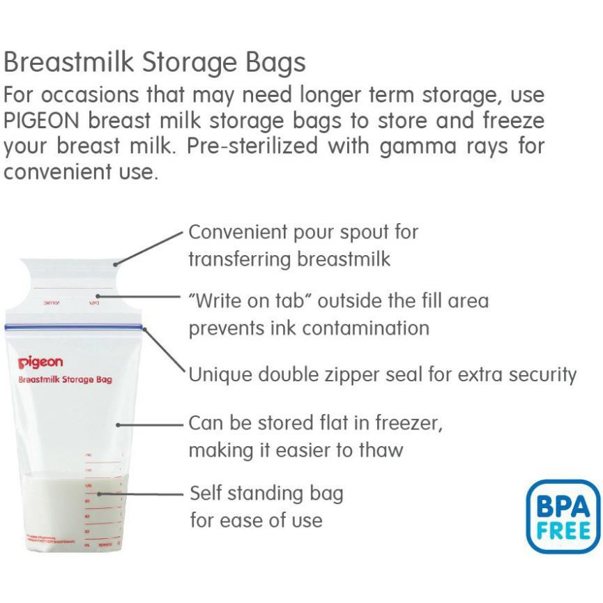 Túi trữ sữa mẹ Pigeon 180ml ( 25 túi/hộp )