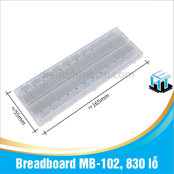 Breadboard MB-102, 830 lỗ ,loại 165*55*10mm