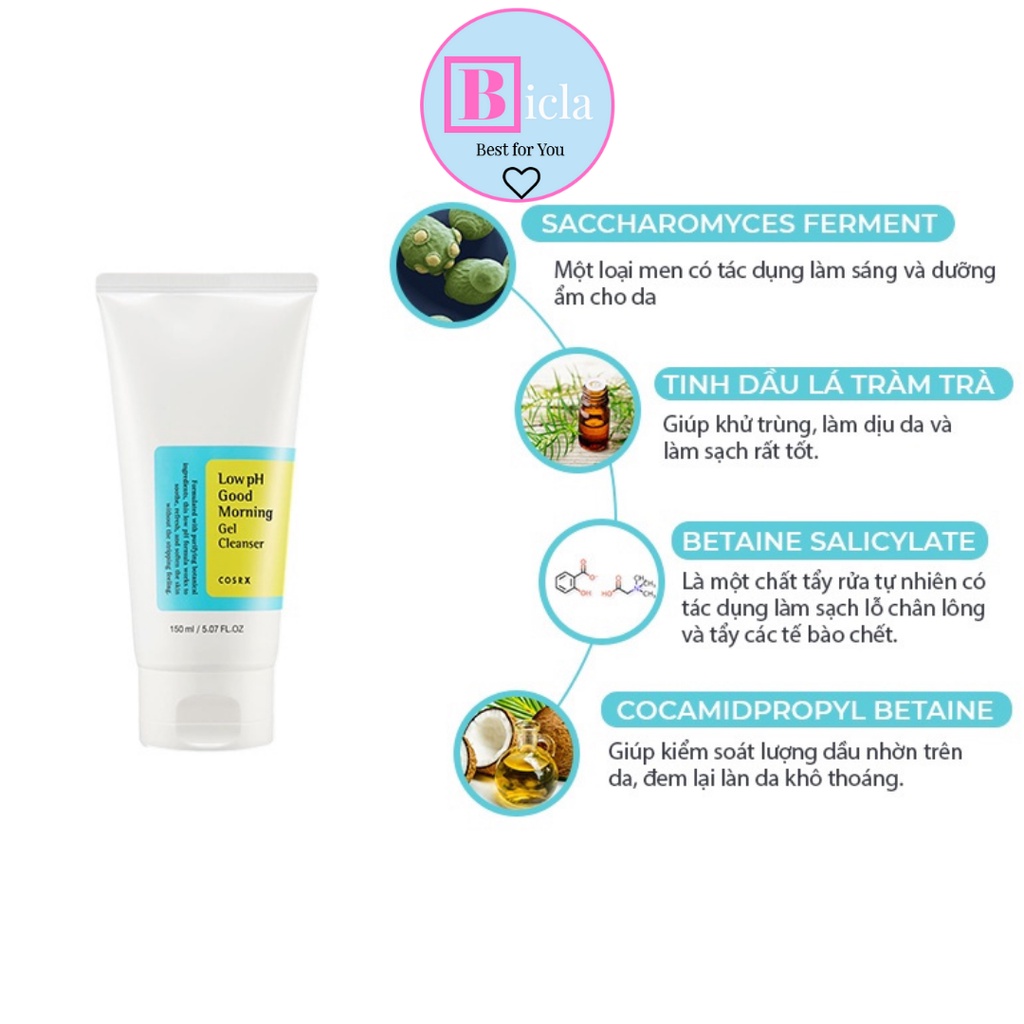 Sữa rửa mặt Cosrx Low pH Good Morning Gel Cleanser 150ml | BigBuy360 - bigbuy360.vn