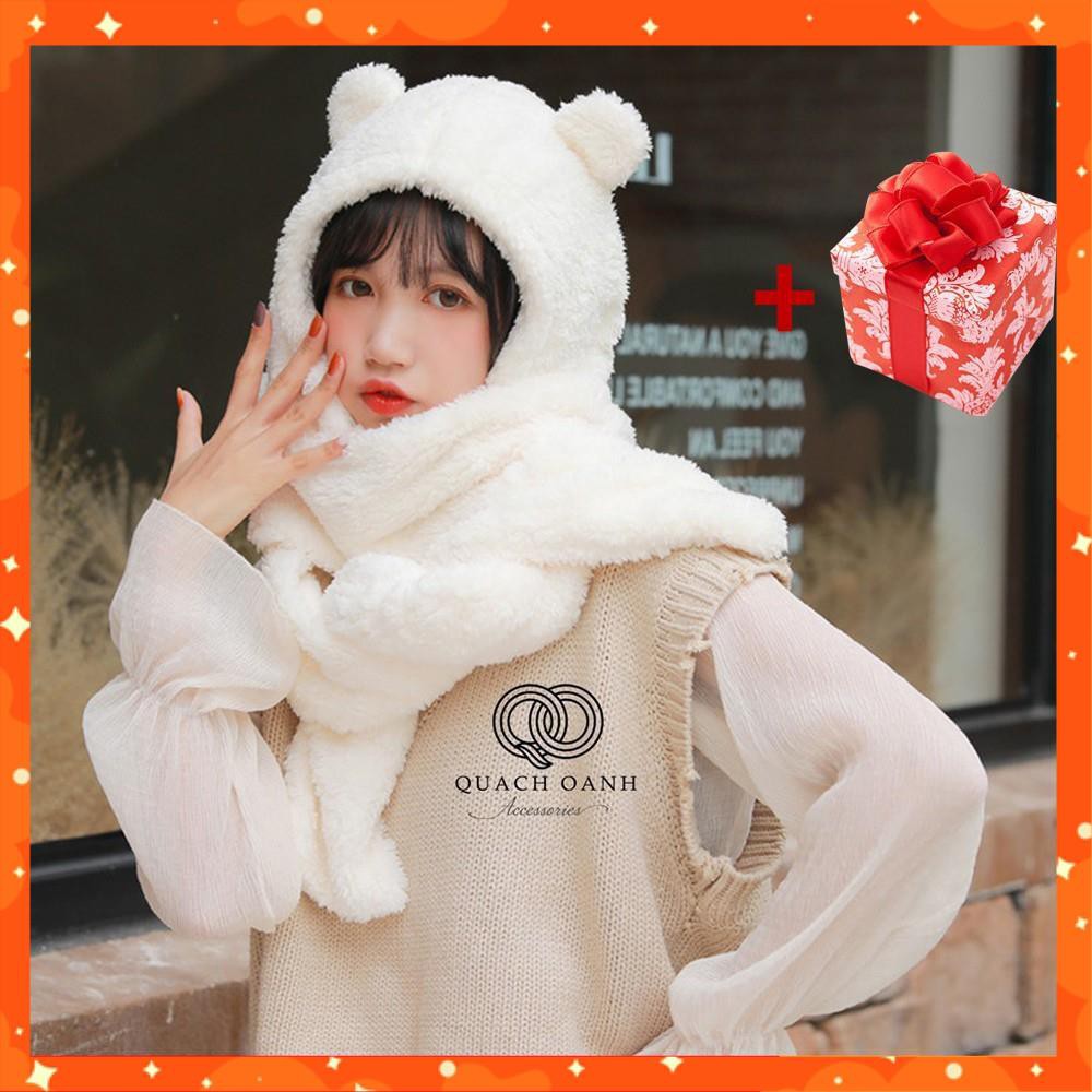 Mũ len, mũ lông tai gấu ấm áp chấp giá lạnh - Hàng cao cấp nhập khẩu Hàn Quốc