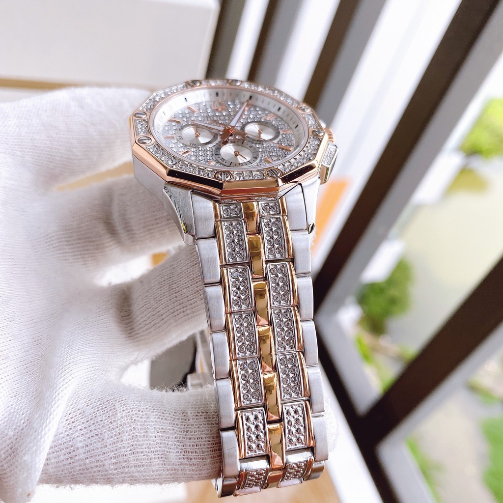 Đồng hồ nam chính hãng Bulova 98c133 tone demi silver lạ mắt - Máy Pin - Kính cứng