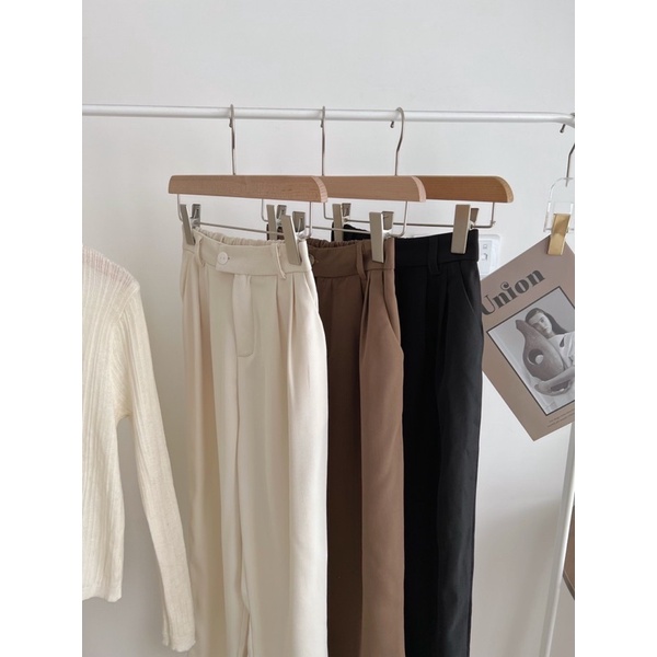 Quần tây chất đẹp cúc lệch cạp khoá lưng chun - Quần baggy 90cm