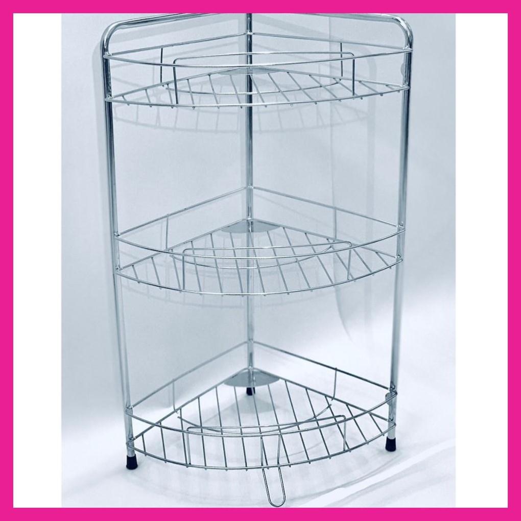 Kệ góc nhà tắm, kệ inox 201 3 tầng (24x24x54)