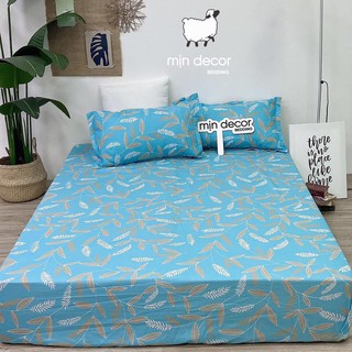 💝 Drap + 2 Vỏ Gối 💝 - Cotton 3D Lá Tre (Ảnh Thật)