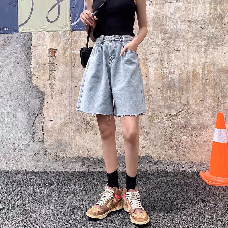 Quần Jean Ống Rộng SHORT GÀI EO Ulzzang Unisex 1hitshop | BigBuy360 - bigbuy360.vn