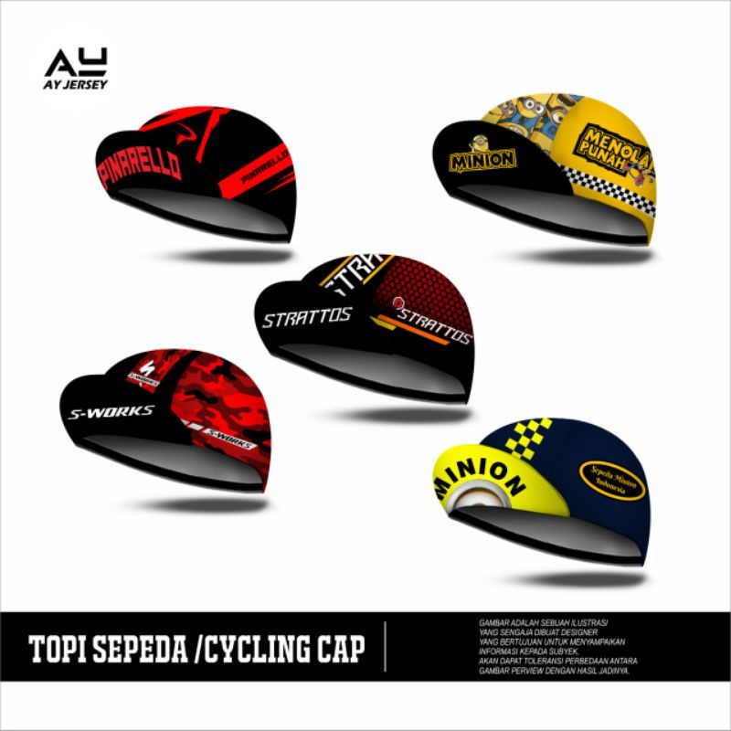 Mũ Đạp Xe | Mũ In Hình Xe Đạp Đầy Đủ | Polyester 100%