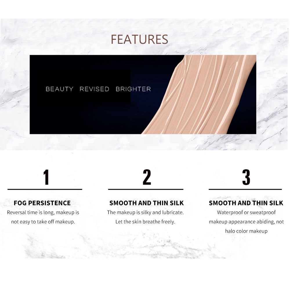 [Hàng mới về] Kem nền 6 màu dạng lỏng giúp làm sáng và che khuyết điểm | BigBuy360 - bigbuy360.vn