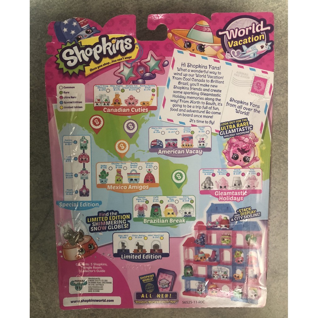 Bộ Đồ Chơi Chu Du Thế Giới Shopkins Season 8 World Vacation Americas 5 Pack - Châu Mỹ (Mỹ)