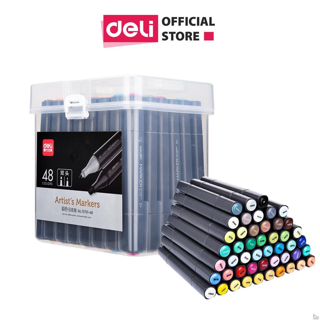 Bút màu marker hai đầu cao cấp Deli - 70701 .