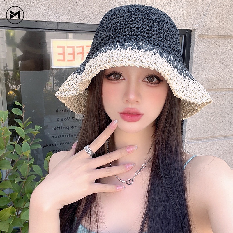 Mũ Cói Rộng Vành Chống Nắng Nhiều Màu Sắc Thời Trang Đi Biển Cho Nữ