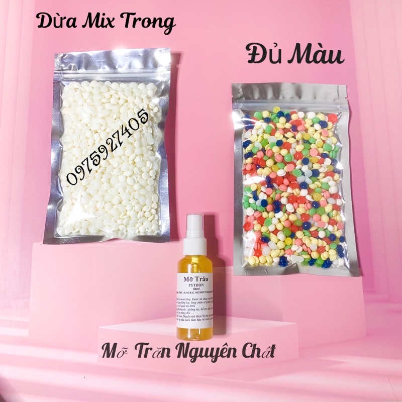 [Sáp Mix Siêu Bám Lông] Sáp wax lông COCONUT and HARD WAX BEANS đủ màu sắc bám lông cực tốt + Mỡ Trăn