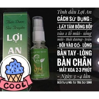 Tinh dầu thảo dược Lợi An dùng cho bé từ sơ sinh