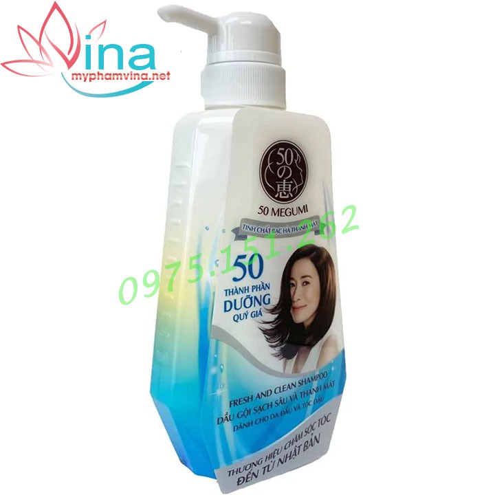 DẦU GỘI 50 MEGUMI FRESH AND CLEAN SẠCH SÂU VÀ THANH MÁT 400ML