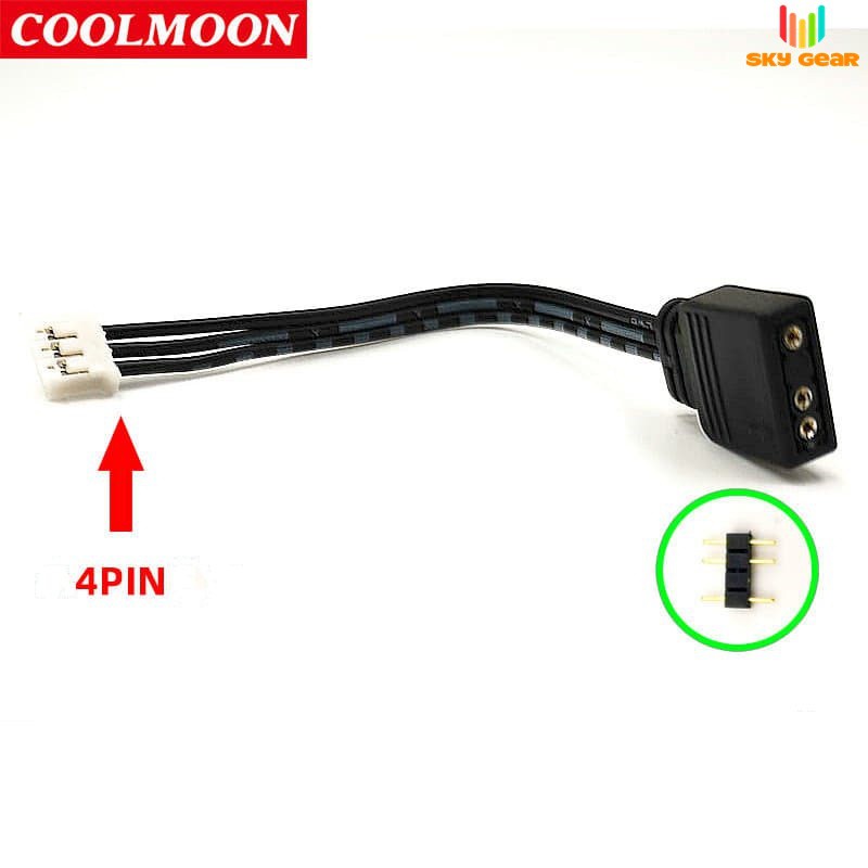 Cáp chuyển đổi tín hiệu LED ARGB 3Pin 5V to 6Pin, 4Pin Hub Coolmoon