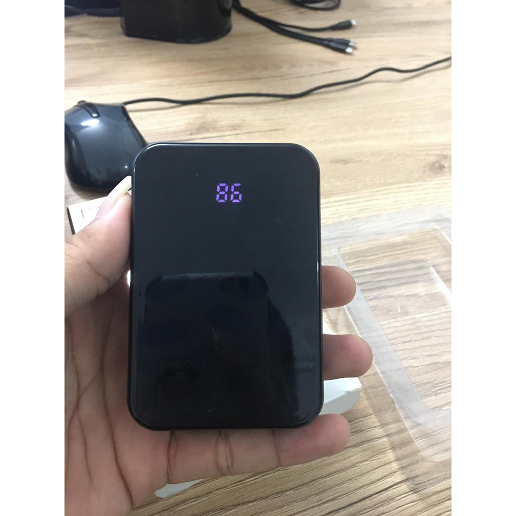 Pin sạc dự phòng smart Power Box 10000mah mặt kính hiển thị % pin rõ nét chính hãng giá tốt BABA_SHOP02