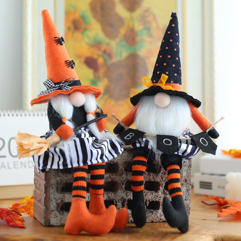 Bộ 2 Thú Nhồi Bông Hình Gnome Scandinavian Tomte Thụy Sĩ Trang Trí Halloween