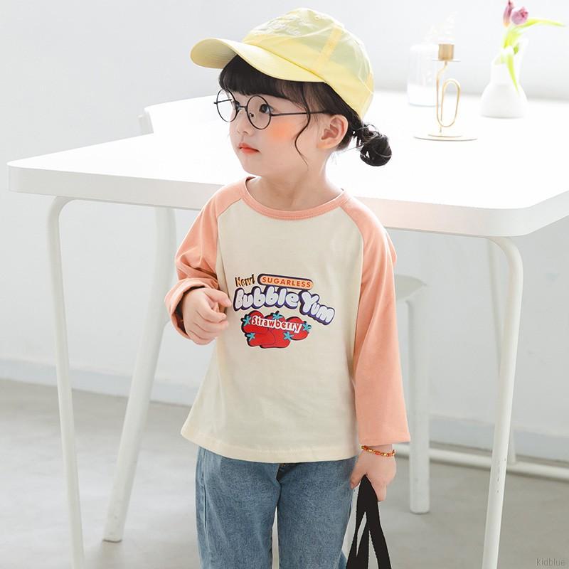 Áo thun dài tay in họa tiết hoạt hình đáng yêu xinh xắn cho bé