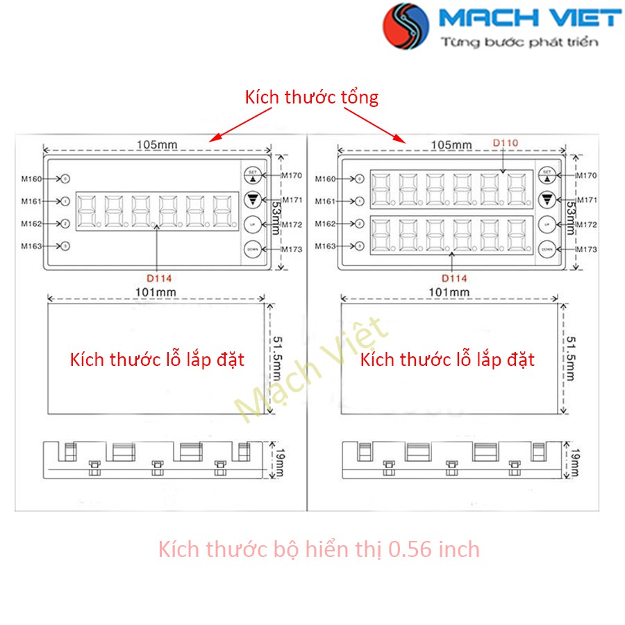 Bộ hiển thị LCD cho PLC - 2 dòng 0,56inch