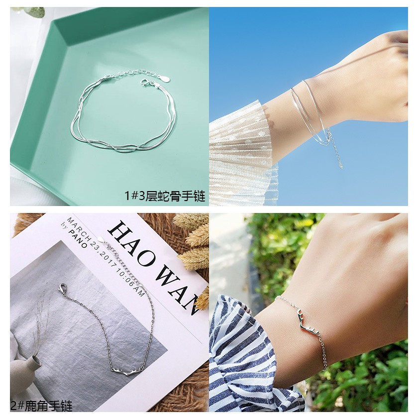 Vòng tay kim loại mảnh nhiều mẫu mã cho nữ