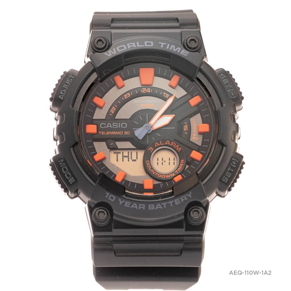Đồng Hồ Quartz Nam Casio WATCHSTORE AEQ-110W-1A2VDF Thiết Kế Mặt Kính Khoáng 46.6 mm, Dây Nhựa Và Vỏ Nhựa