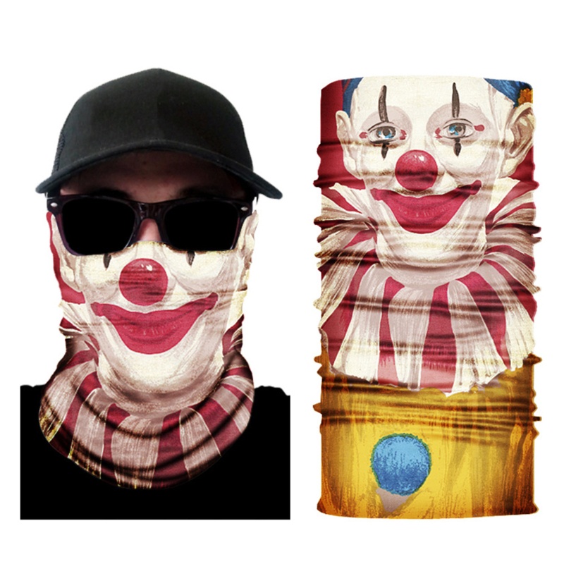 Wmmb Băng Đô Dạng Ống Che Mặt Và Cổ Chống Gió Chống Nắng In Hình Chú Hề Đáng Sợ Liền Mạch Ma Thuậ